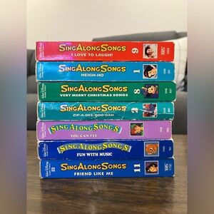 Vintage DISNEY SingALong VHS Tapes —  (LOT OF 7) — 1990s